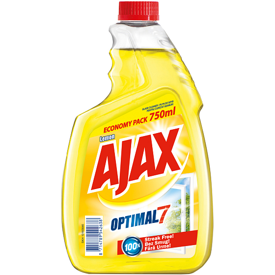 Ajax Optimal 7 Lemon Sklá čistiaci prípravok náhradná náplň 750 ml