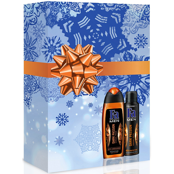 Fa Men Dark Passion sprchový gél 250 ml + Dark Passion deodorant sprej pre mužov 150 ml, kozmetická sada