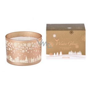 Arome Winter Glow Frankincense & Myrrha sviečka vonná sklo zlatá 3 knôty v darčekovej krabičke 110 x 80 mm