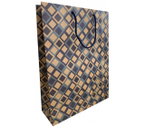 Nekupto Darčeková Kraftová taška 37 x 28 x 10 cm Modré štvorca 632 KHL