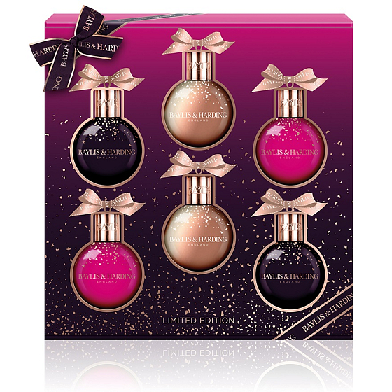 Baylis & Harding Fig and Pomegranate shower cream 2 x 100 ml + bath cream 2 x 100 ml + bath and shower foam 2 x 100 ml, kozmetická sada pre ženy