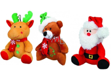Trixie Vianočný plyšový Santa, sob, medveď 20 cm rôzne druhy