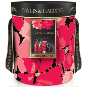 Baylis & Harding Cherry blossom sprchový krém 300 ml + telové mlieko 200 ml + pena do kúpeľa 300 ml + hubka do kúpeľa, kozmetická sada pre ženy