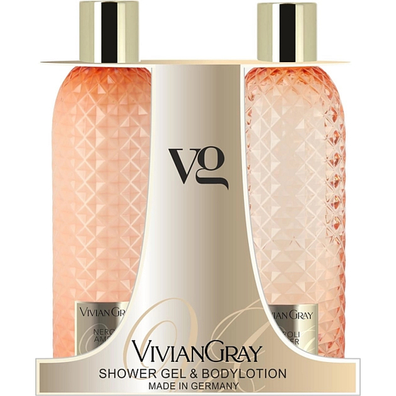 Vivian Gray Neroli a Ambra luxusný sprchový gél 300 ml + luxusné telové mlieko 300 ml, kozmetická súprava