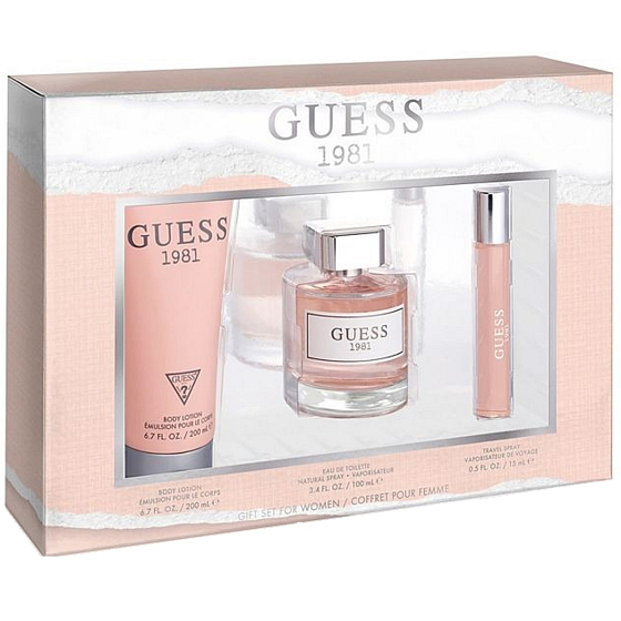 Guess Guess 1981 toaletná voda 100 ml + toaletná voda 15 ml + telové mlieko 200 ml, darčeková sada pre ženy
