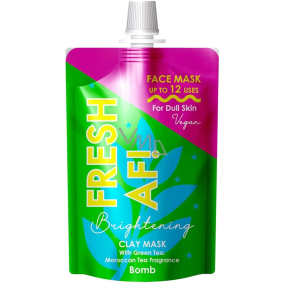 Bomb Cosmetics Fresh Af! rozjasňujúca maska na tvár zo zeleného čaju a ílu 50 ml