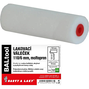 BARVY A LAKY HOSTIVAŘ Moltopren valček na maľovanie pre držák 6 mm, 100 mm