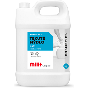 Milit tekuté mýdlo bez parfému s antibakteriální prísadou, 5 l