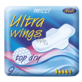 Micca Ultra Wings Top Dry intímne vložky s krídelkami 9 kusov