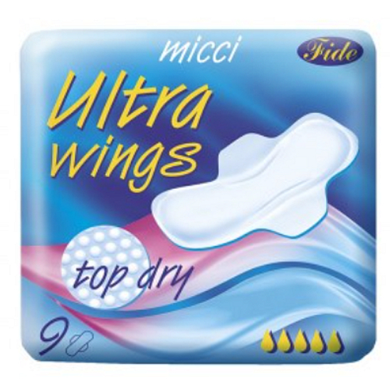Micci Ultra Wings Top Dry intímne vložky s krídelkami 9 kusov