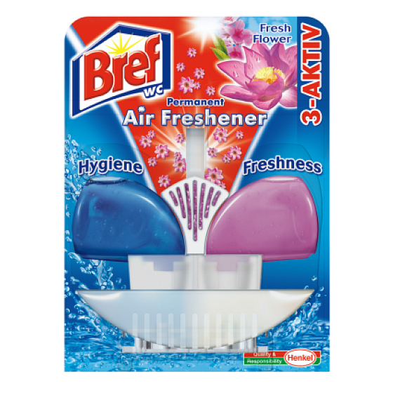 Bref 3-Aktiv Fresh Flower 60 ml + s osviežovačom vzduchu WC gél komplet 4,2 g