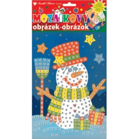 Mozaikový hrací set Vianoce snehuliak s čiapkou 23 x 16 cm