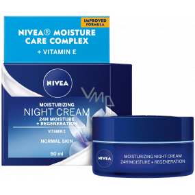 Nivea 24h Moisture + Regeneration zvláčňujúci regeneračný nočný krém pre normálnu až zmiešanú pleť 50 ml