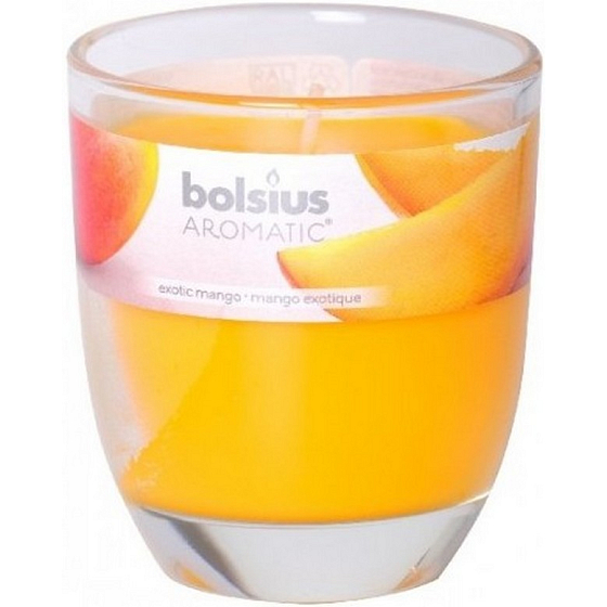 Bolsius Aromatic Exotic Mango - Exotické Mango vonná sviečka v skle 70 x 80 mm 290 g, doba horenia 35 hodín