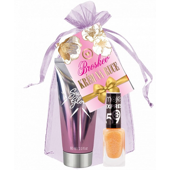 Moja Lila krém na ruky 60 ml + Expres lak na nechty 59 oranžový 10 ml, kozmetická sada