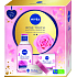 Nivea Rose Touch micelárna voda s organickou ružovou vodou 400 ml + Rose Touch hydratačný denný gél-krém pre všetky typy pleti 50 ml, kozmetická sada pre ženy