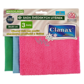 Clanax švédsky uterák z mikrovlákna, mix farieb 30 x 30 cm 3 kusy