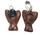 Obsidián Moka Anjel strážny prívesok prírodný kameň 2 - 2,2 cm, záchranný kameň