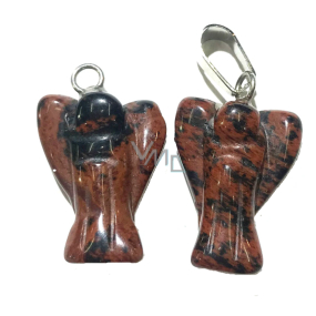 Obsidián Moka Anjel strážny prívesok prírodný kameň 2 - 2,2 cm, záchranný kameň