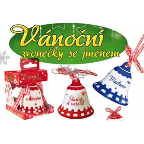Nekupto Vianočný zvonček s menom Eliška červený