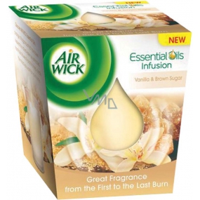 Air Wick Essential Oils Infusion Vanilla & Brown Sugar vonná sviečka v skle 105 g