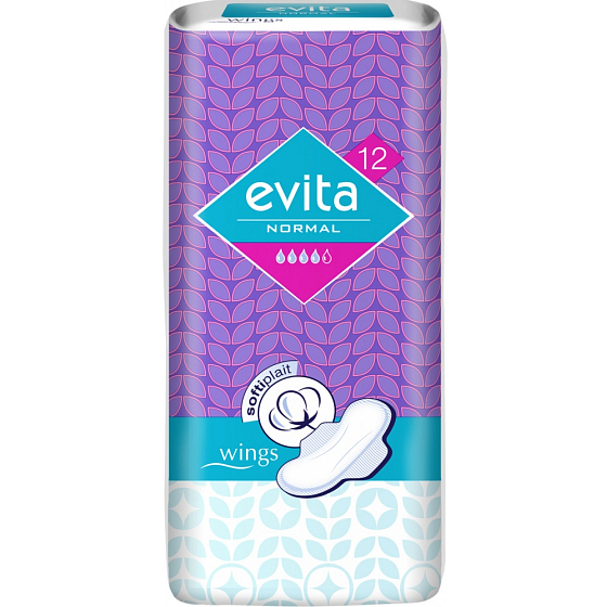 Evita Normal Wings intímne vložky s krídelkami 12 kusov