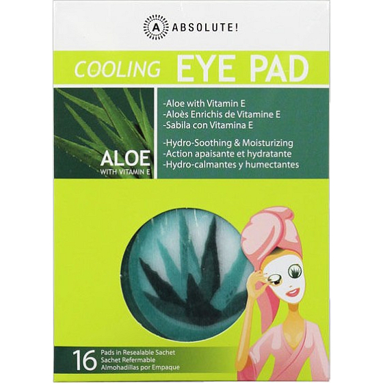 Absolute New York Cooling Eye Pad Aloe with Vitamin E chladivé tampóny na oči 16 kusov