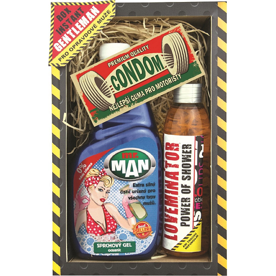Bohemia Gifts Gentleman mr. Man sprchový gél 500 ml + Loveminator sprchový gél 200 ml + darčekový kondóm, kozmetická sada