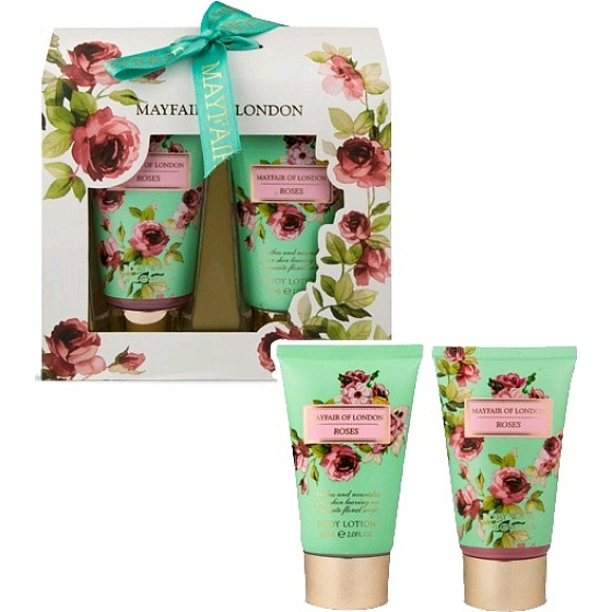 Mayfair of London Roses sprchový gél 60 ml + telové mlieko 60 ml, kozmetická sada
