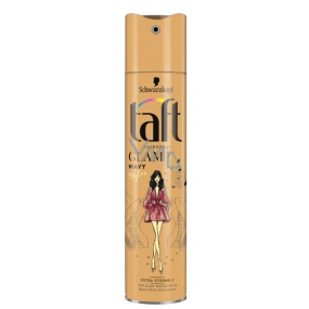 Taft Glam Wavy Extra silno tužiaci lak na vlasy fixuje deň i noc 250 ml