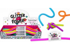 Power Schnur elastický plast, ktorý je roztiahnuteľný do 2 metrov! glitrový - oranžový