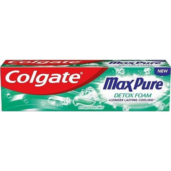Colgate Max Pure Detox Foam zubná pasta pre dôkladné vyčistenie zubov 75 ml