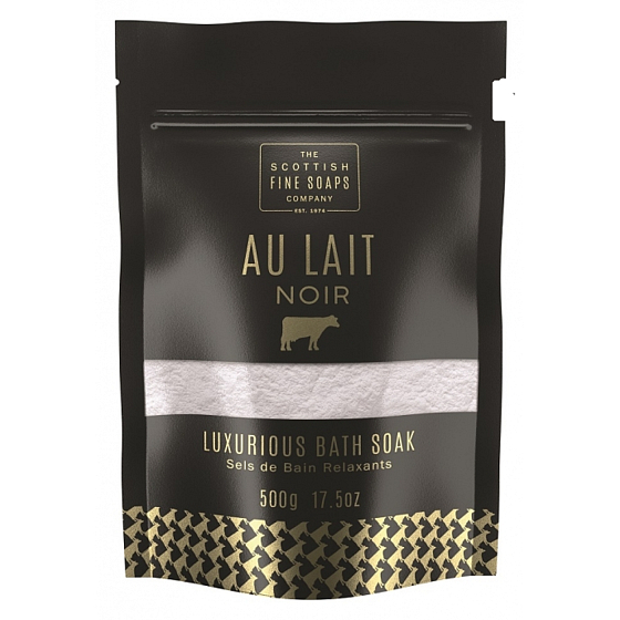 Scottish Fine Soaps Au Lait Noir sypký prášok do kúpeľa pre mliečnu kúpeľ 500 g