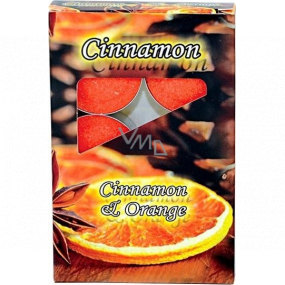 Adpal Cinnamon & Orange - Škorica a pomaranč vonné čajové sviečky 6 kusov
