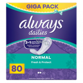 Always Dailies Fresh & Protect Normal s jemnou vôňou slipové intímne vložky 80 kusov