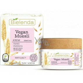 Bielenda Vegan Muesli Pšenica + Ovos + Ryžové mlieko zmatňujúci pleťový krém denný / nočný 50 ml