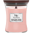 WoodWick Pressed Blooms & Patchouli vonná sviečka s dreveným knôtom a viečkom sklenená stredná 275 g
