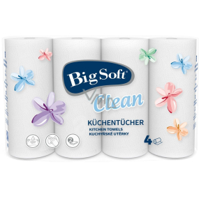 Big Soft Clean 2ply Kuchynské papierové utierky 4 x 50 kusov 4 rolky