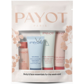 Payot Nue Čistiaca micelárna voda 20 ml + Source Adaptogen Adaptogen Hydratačný krém 15 ml + Rituel Douceur Jemný telový krém 20 ml + Rituel Douceur Jemné hydratačné telové mlieko 25 ml, kozmetická sada