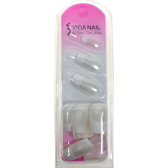Diva & Nice Vida Nail French Nail Girls umelé nechty na francúzsku manikúru 24 kusov