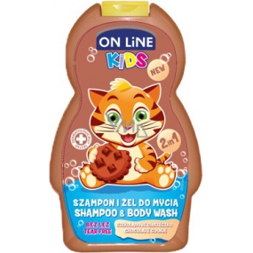On Line Kids Čokoládová sušienka 2v1 sprchový gél a šampón na vlasy pre deti 250 ml