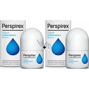 Perspirex Original guľôčkový antiperspirant bez vône roll-on 3-5 dní účinok unisex 2 x 25 ml