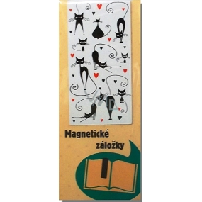 Albi Original Magnetická záložka do knižky Mačky na biele 9 x 4,5 cm