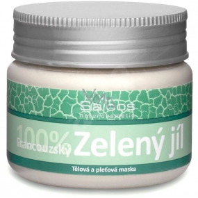 Saloos Bio 100% Zelený íl francúzska pleťová maska absorbuje toxické látky, zbavuje ju nečistôt, nežiadúcej mastnoty 80 g