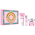 Versace Bright Crystal toaletná voda pre ženy 90 ml + telové mlieko 150 ml + cestovné toaletná voda 10 ml, darčeková sada