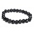 Obsidiánové vločky náramok elastický prírodný kameň, korálik 8 mm / 16-17 cm, záchranný kameň