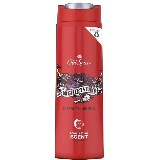 Old Spice Night Panther 2v1 sprchový gél a šampón pre mužov 400 ml