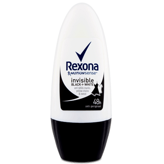 Rexona Invisible Black & White antiperspirant deodorant roll-on pre ženy 50 ml