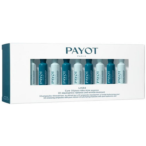 Payot Lisse Cure 10 Jours Rides Eclat Express 10-dňová kúra proti vráskam s kyselinou hyalurónovou a retinolom 20 x 1 ml