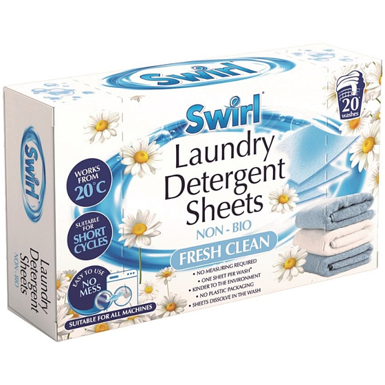 Swirl Fresh Clean pracie utierky na univerzálne pranie 20 kusov